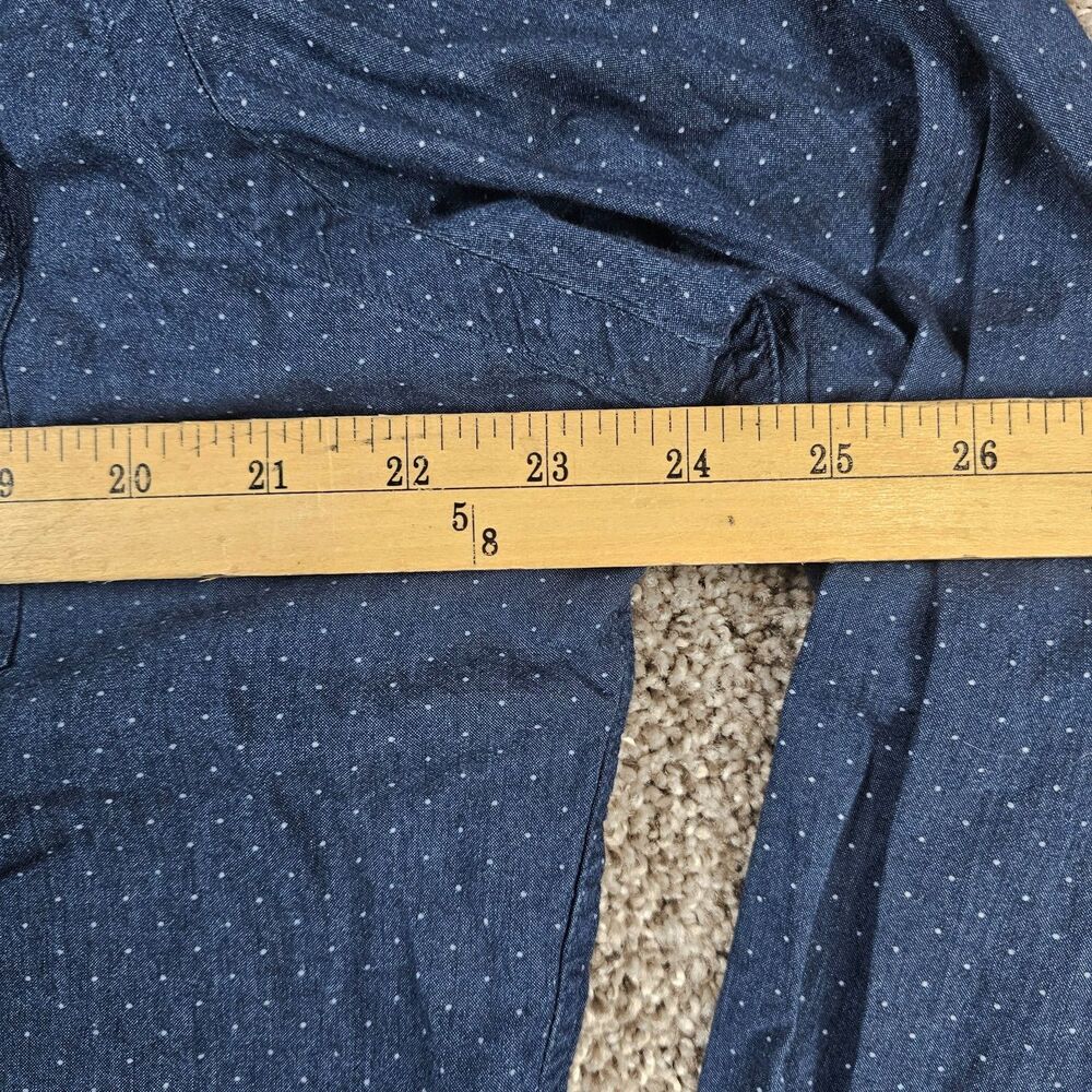 Ralph Lauren Shirt Mens Large Blue Polka Dot Long Sleeve Classic Fit Indigo - Picture 8 of 11